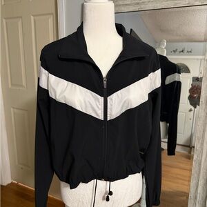 Stylish Black and White Bomber Jacket